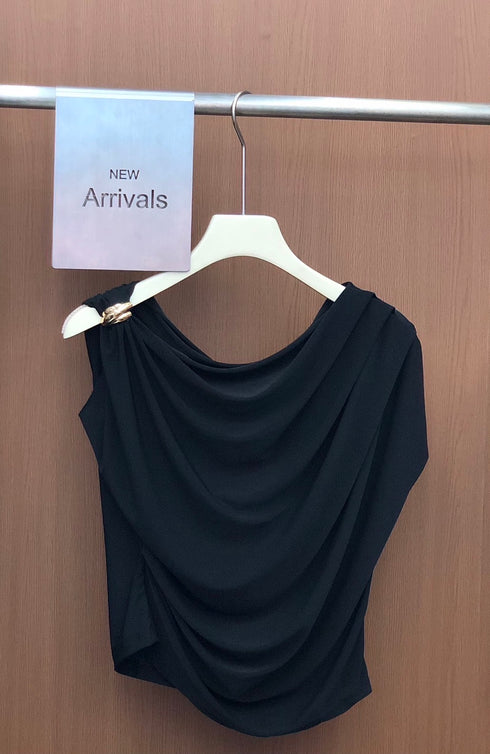 Wide Cowl Neck Design Top